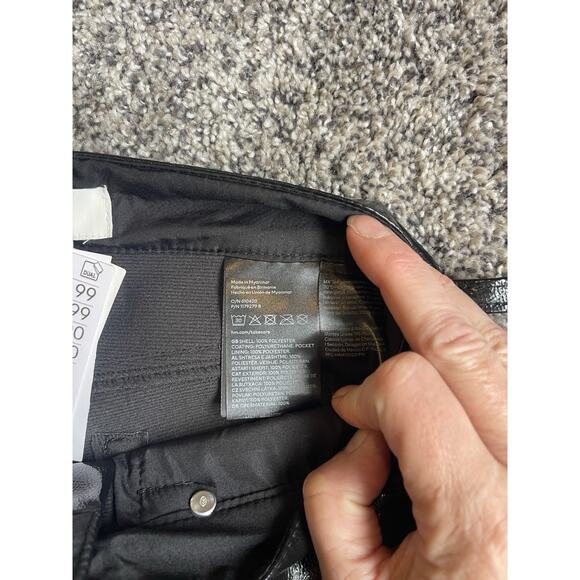 Zara NWT Vegan Shiny Faux Leather Straight Leg Pants Black Size 6 - Picture 6 of 11